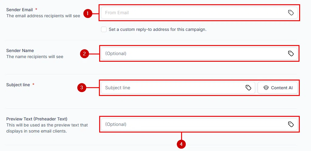 Growth360 RSS Campaign - sender details and subject
