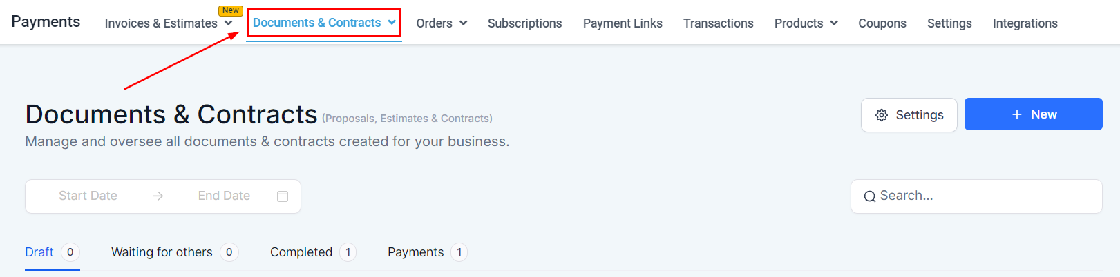 Growth360 Documents Payments - Document with direct payment collection enabled