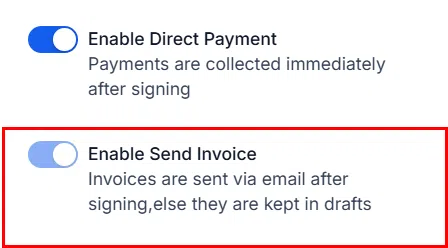 Growth360 Recurring Products - Send Invoice option for recurring billing after signing