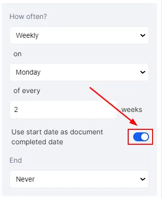 Growth360 Recurring Products - Recurring billing schedule confirmed in Growth360 after document signing