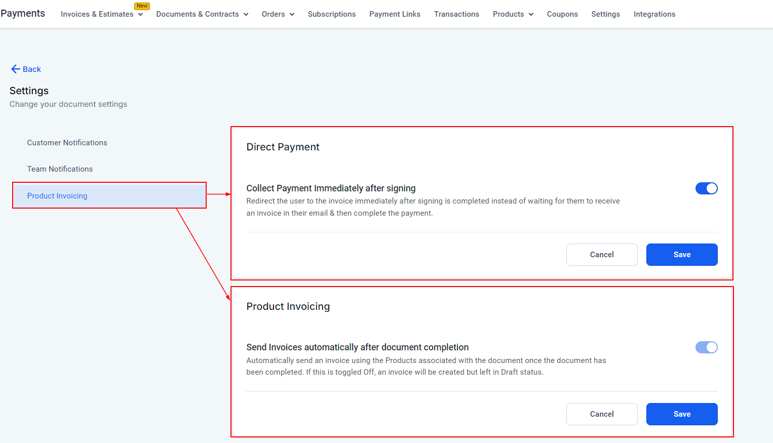 Growth360 Auto Invoice - View Invoice option in the Finalised documents list after signing