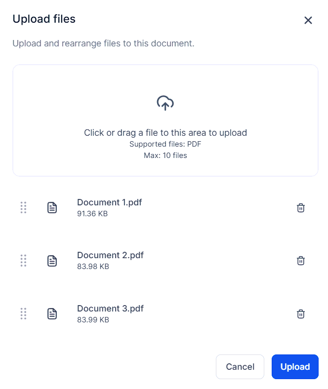 Growth360 PDF Upload - PDF being uploaded and opening in the document builder