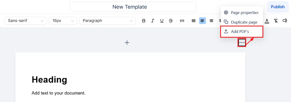 Growth360 PDF Upload - Completed PDF template with signature fields ready to send for signing