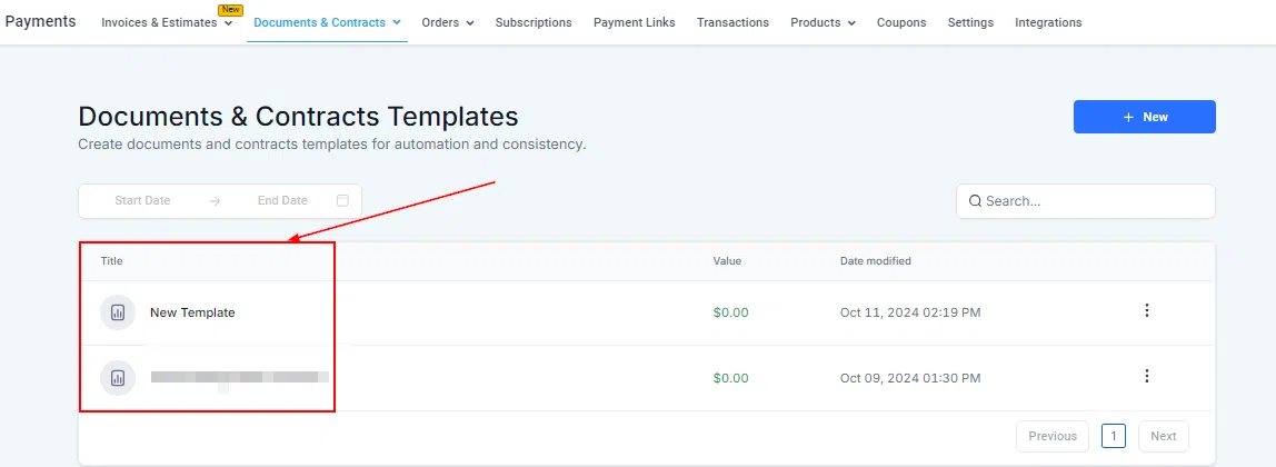 Growth360 Documents Templates - New Template options including build from scratch upload PDF and import