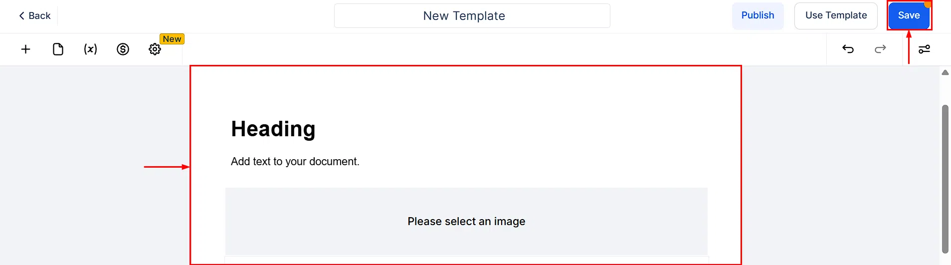 Growth360 Documents Workflows - Send Document action configuration showing template selection