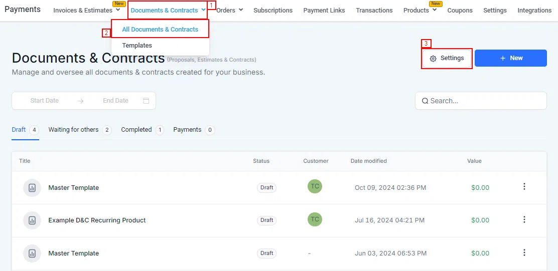 Growth360 Document Email - Subject line field in document or contract settings