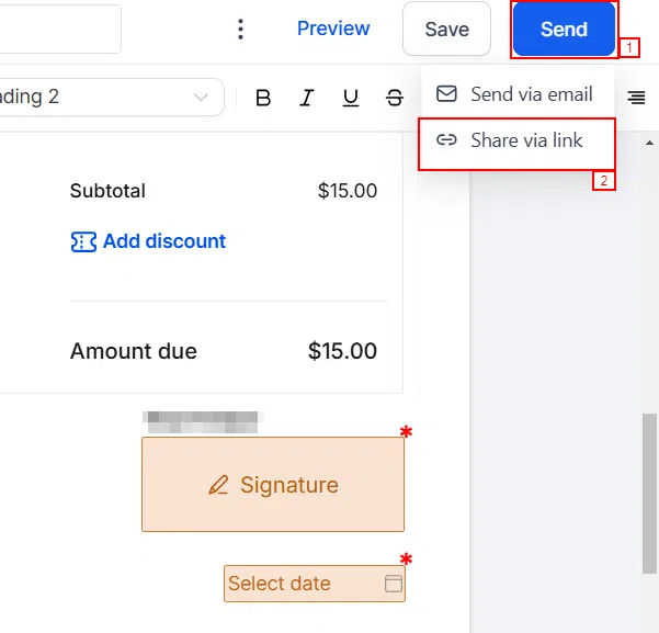 Growth360 Document Sharing - Generated share link for a document ready to copy and send