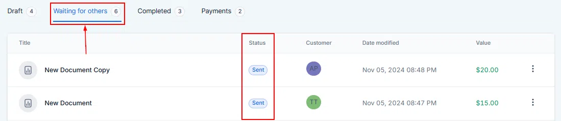 Growth360 Document Sharing - Completed document after recipient accessed it via the shared link