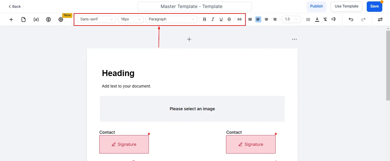 Growth360 Documents and Contracts Builder - Custom value fields available for document personalisation