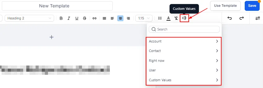 Growth360 Documents and Contracts Settings - Document Variables configuration