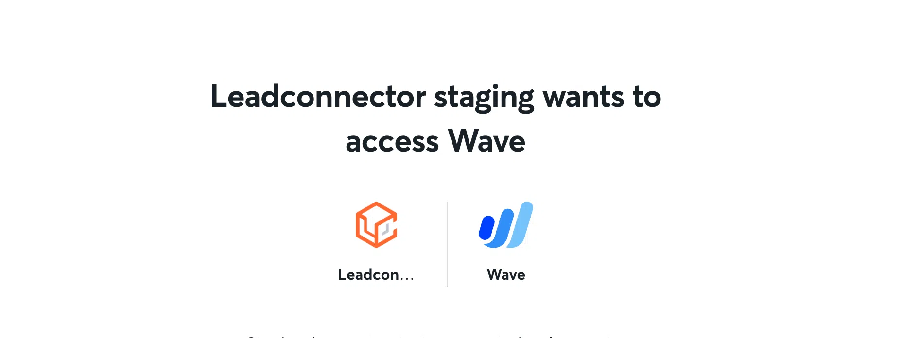 Growth360 Wave Integration - Allow access prompt for Wave account connection