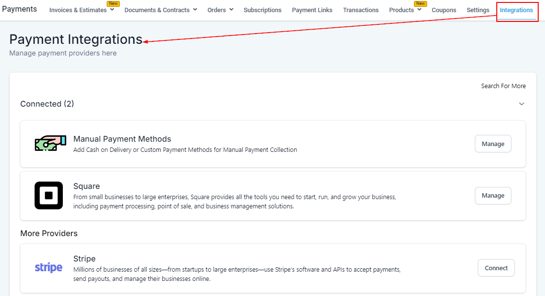 Growth360 Payment Integrations - Razorpay section
