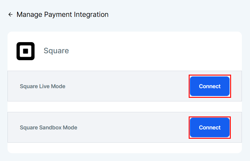 Growth360 Payment Integrations - Square live mode selection