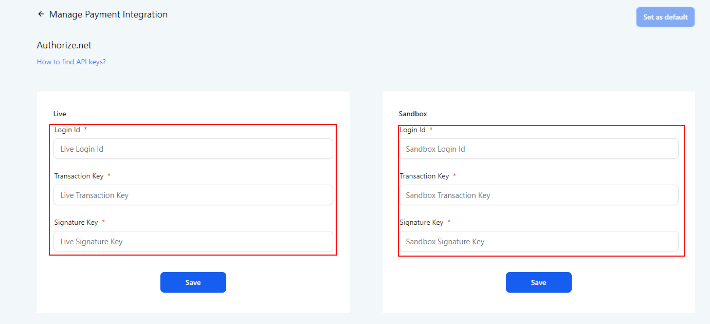 Growth360 Payment Integrations - Authorize.Net connection