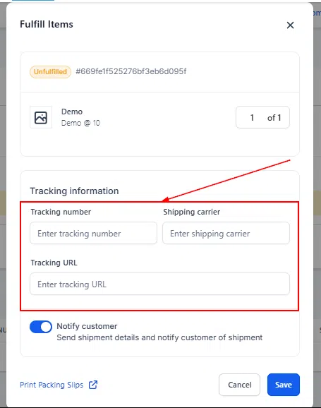 Growth360 Orders - selecting items to fulfil