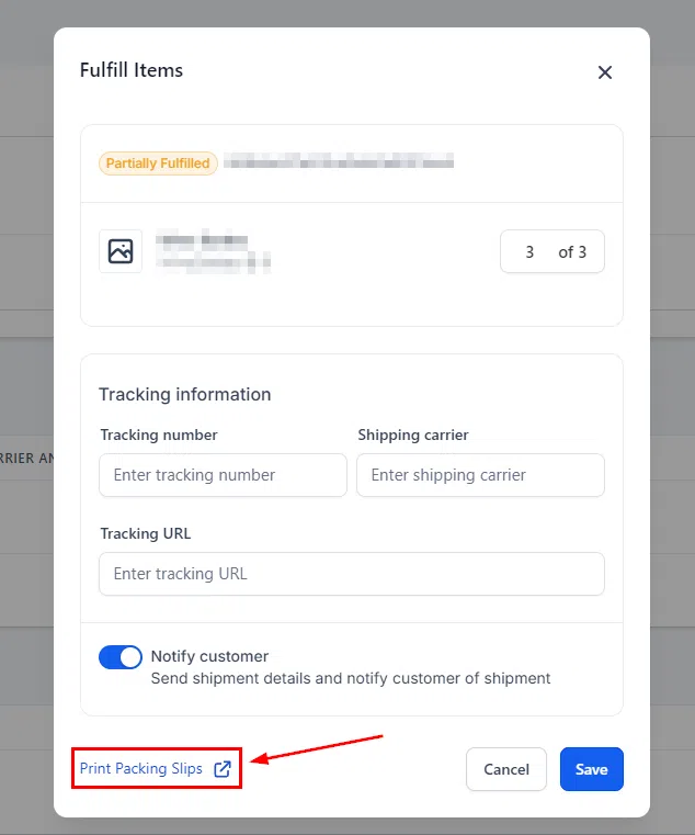 Growth360 Orders - print shipping label
