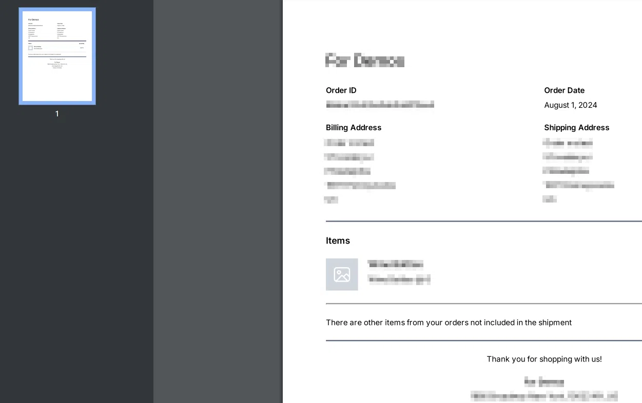 Growth360 Orders - label and slip ready to print