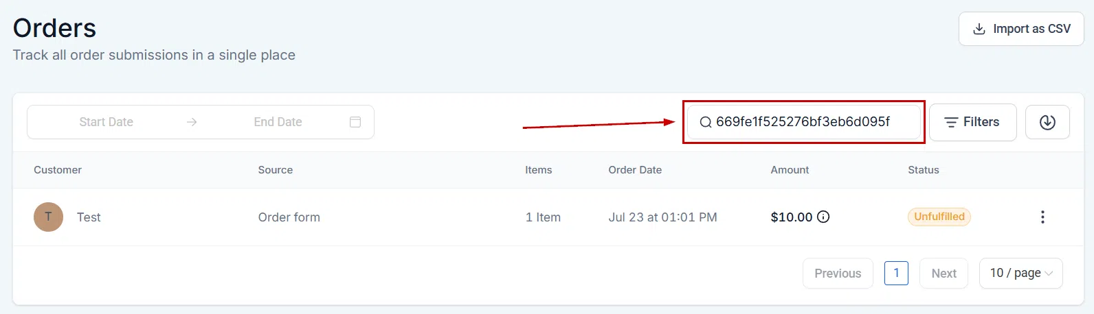 Growth360 Orders - status and source filters