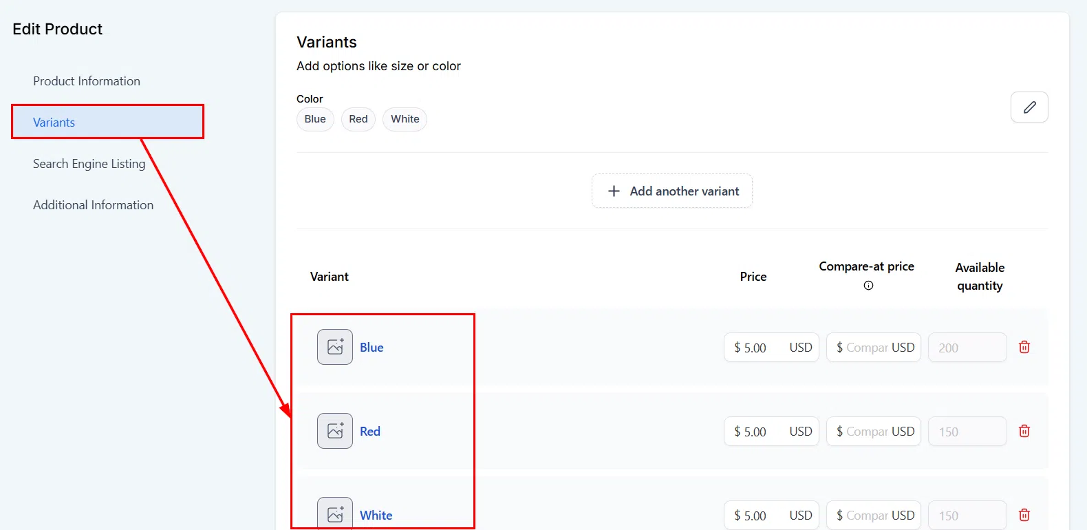 Growth360 Products - digital product variant setup