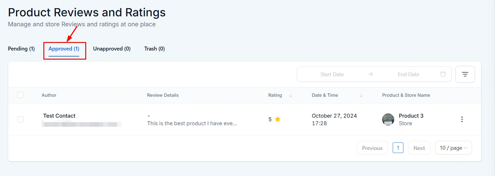 Growth360 Products - approved reviews tab