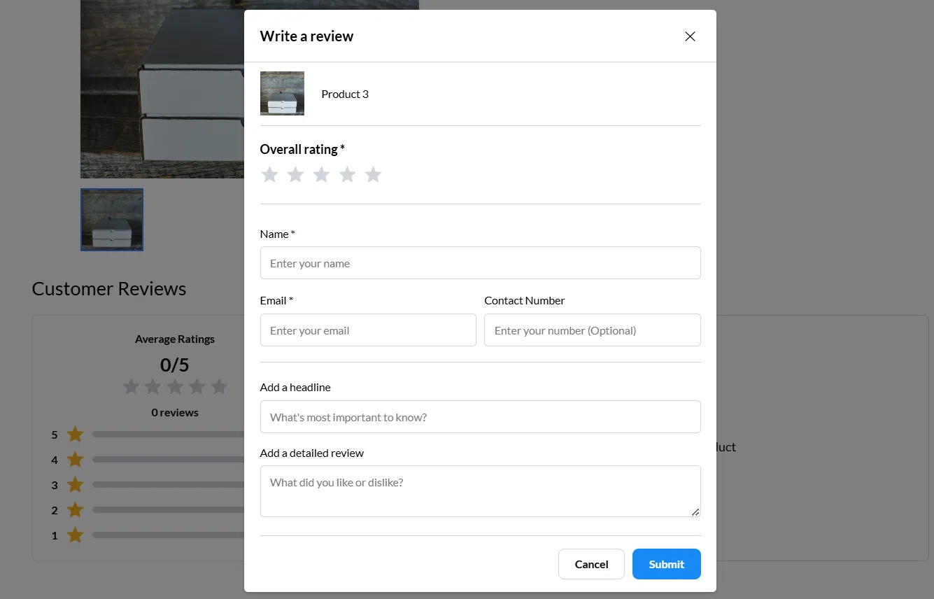 Growth360 Products - write a review form
