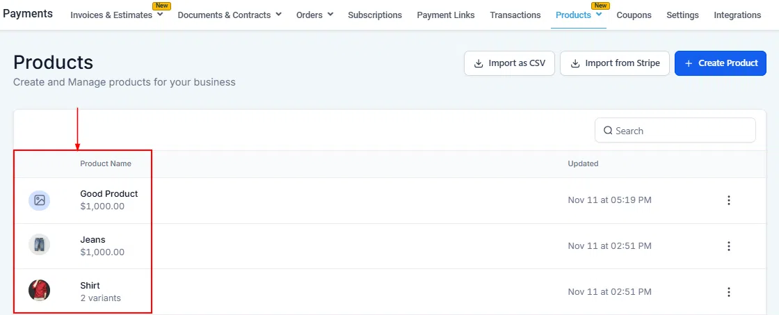 Growth360 Products - Stripe product import