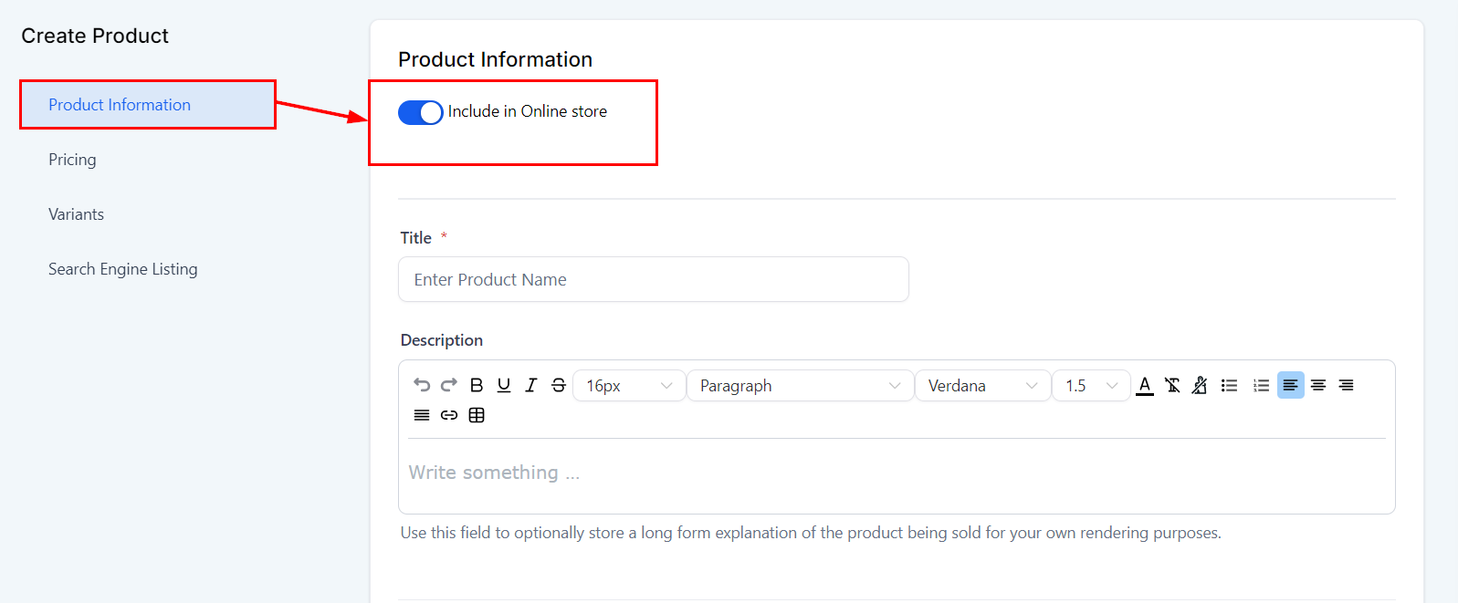 Growth360 Products - include in store toggle