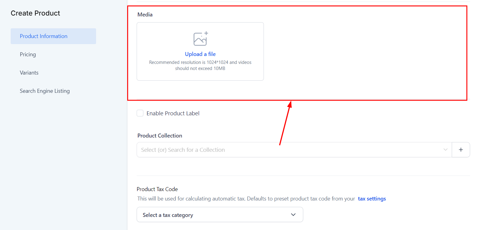 Growth360 Products - product media upload