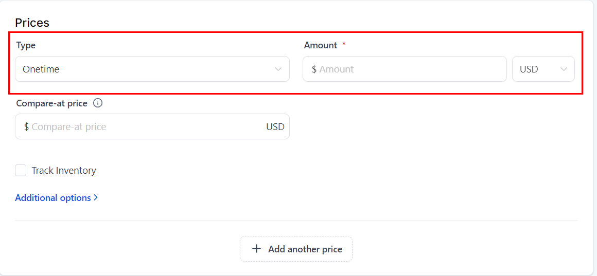 Growth360 Products - pricing type options
