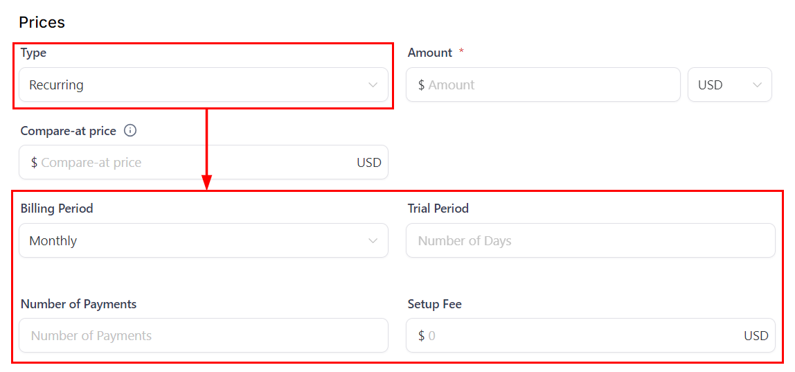 Growth360 Products - recurring payments option