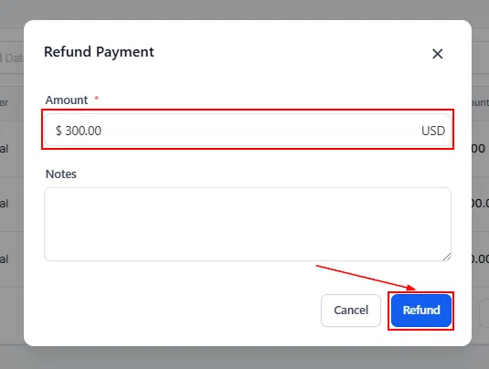 Growth360 Transactions - full refund confirmation window