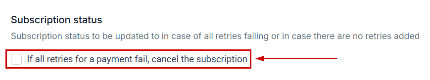 Growth360 Payment Settings - retry attempts configuration