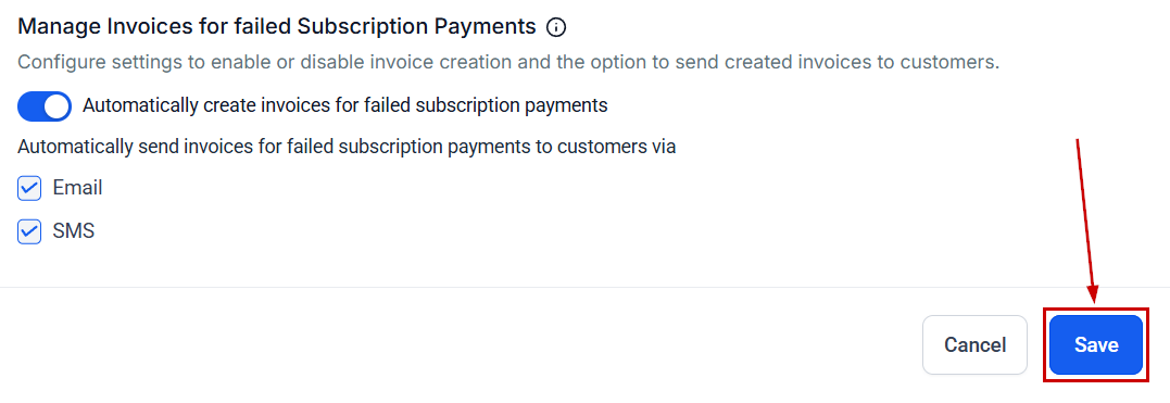 Growth360 Payment Settings - subscription settings saved