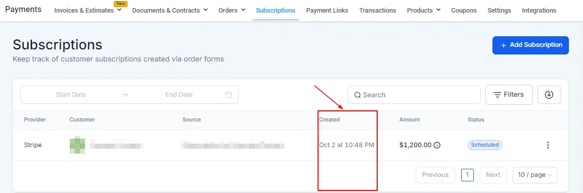 Growth360 Subscriptions - subscription paused status