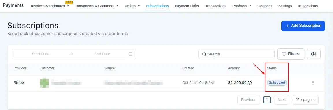 Growth360 Subscriptions - cancel subscription