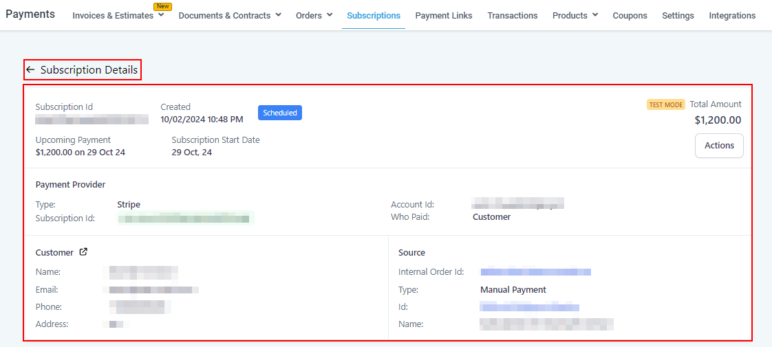 Growth360 Subscriptions - send payment update email