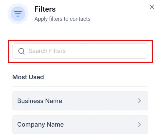 Growth360 Smart Lists - Search within filters