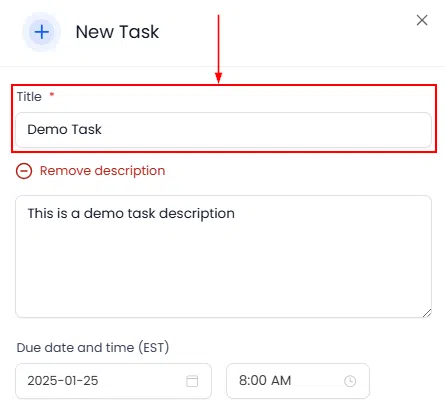 Growth360 Tasks - New task popup modal