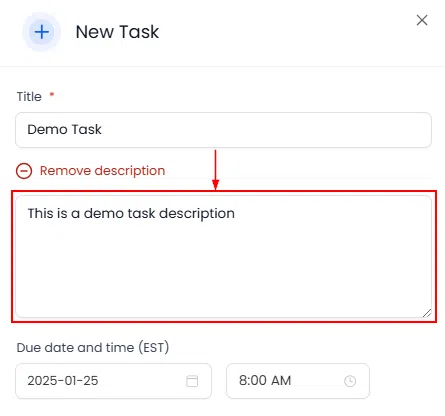 Growth360 Tasks - Task title field