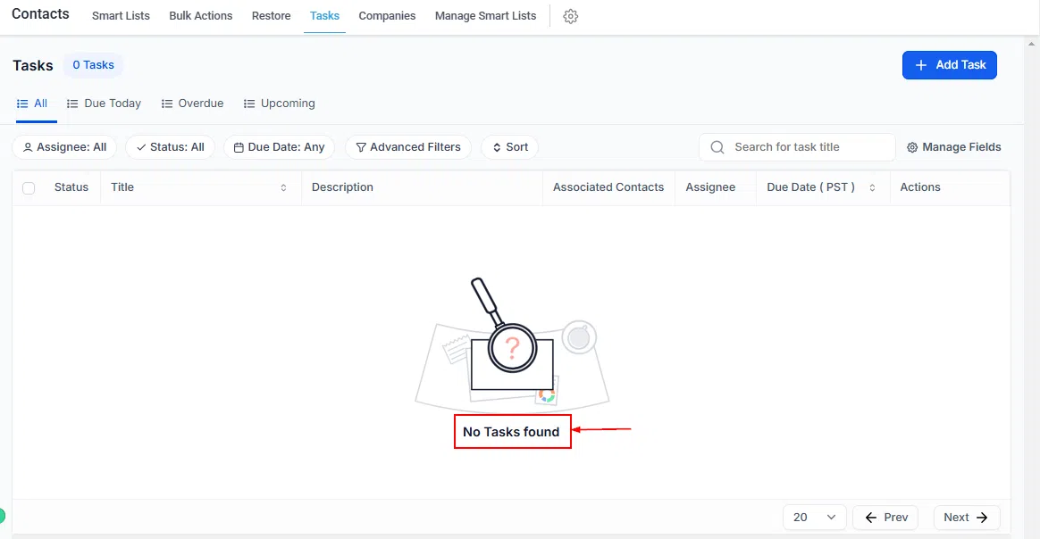 Growth360 Tasks - Add New Task button