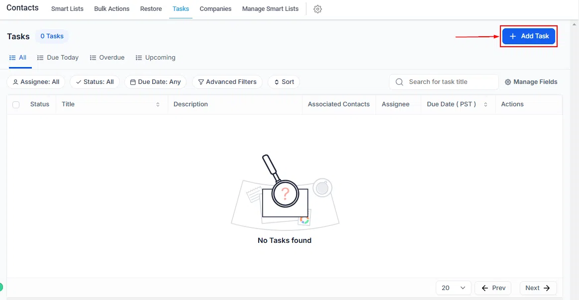 Growth360 Tasks - All Assigned Unassigned filter tabs