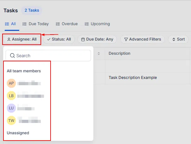 Growth360 Tasks - Sort by date