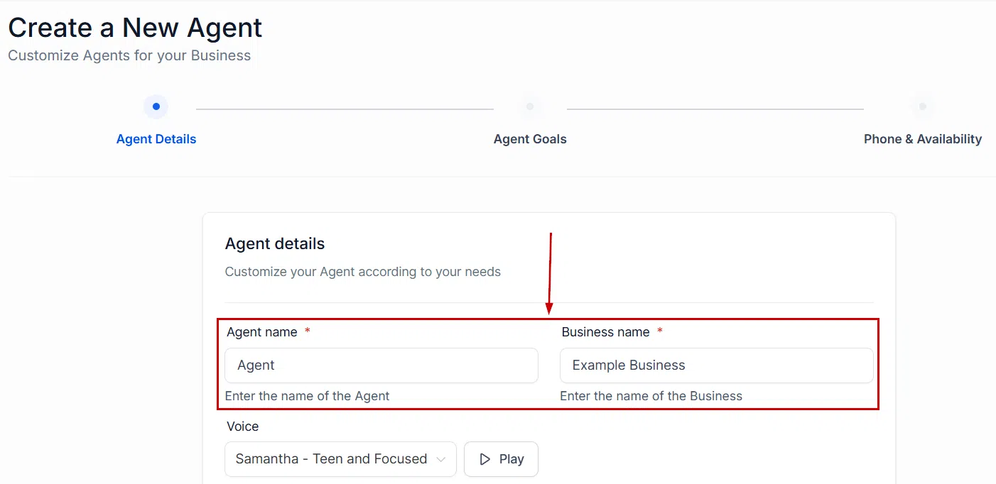 Growth360 Voice AI Agents - selecting agent voice