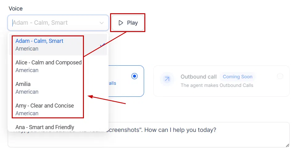 Growth360 Voice AI Agents - setting call direction