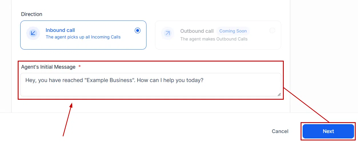 Growth360 Voice AI Agents - choosing basic or custom mode