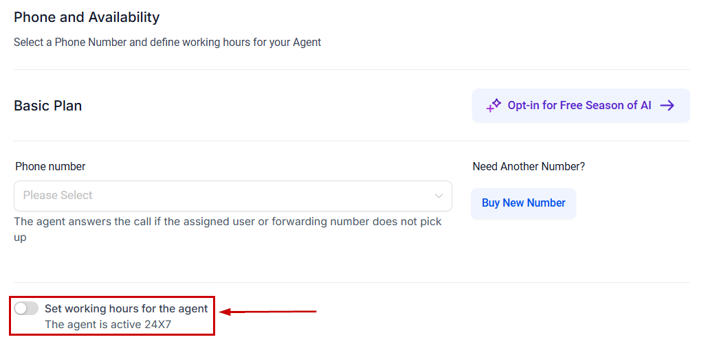 Growth360 Voice AI Agents - setting availability schedule